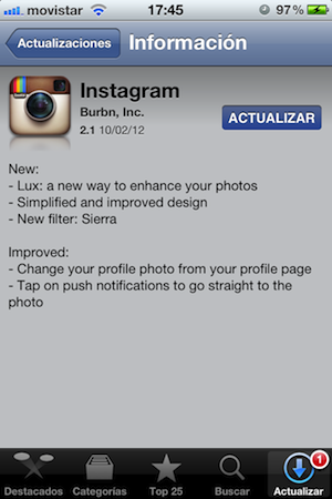 IMG 1551 Instagram se actualiza a su versión 2.1, puliendo su interfaz